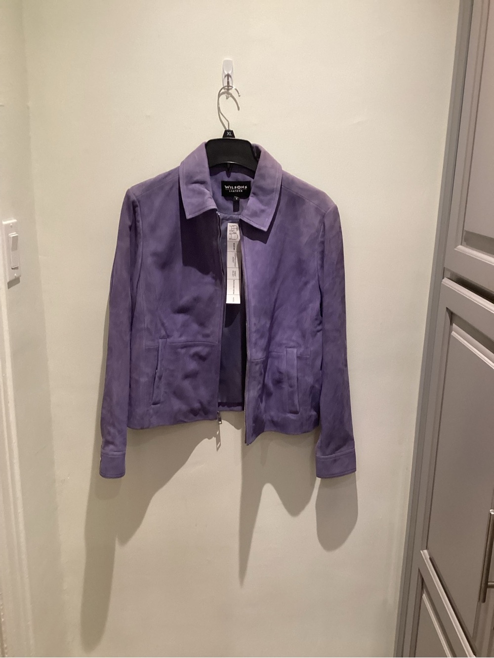 Wilsons Leather Lavender Suede Zip Jacket